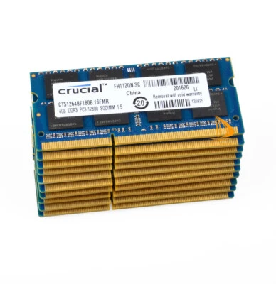 10PCS Crucial 4GB 2RX8 PC3-12800S DDR3 1600Mhz CL11 SODIMM Laptop Memory RAM $SG - Image 1 of 4