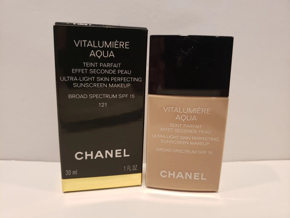 Chanel- Vitalumiere Aqua Ultra Light Skin Perfecting Foundation #121 Caramel-NIB - Image 1 of 1
