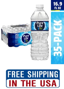 Pure Life Purified Water, 16.9 Fl Oz / 500 mL, Plastic Bottled Water (35 Pack) - Bild 1 von 9