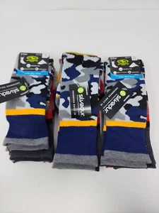 3 Packs of Boys Socks Size Medium 9-2.5 Athletic Works Crew Socks Gray Blue - Picture 1 of 4