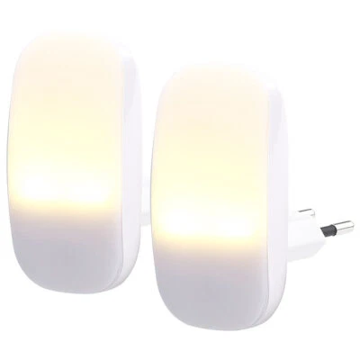 Lunartec 2 kompakte LED-Steckdosen-Nachtlichter, Dämmerungssensor, 1 lm, 0,25 W
