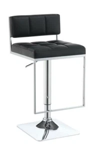 Alameda Adjustable Bar Stool Chrome and Black - Picture 1 of 1