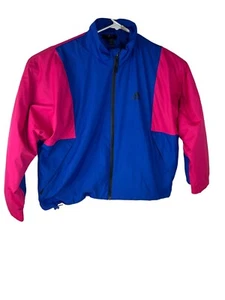 adidas Girl Youth Large (16-18) Full-Zip Jacket Polyester Retro Blue & Pink EUC - Picture 1 of 10