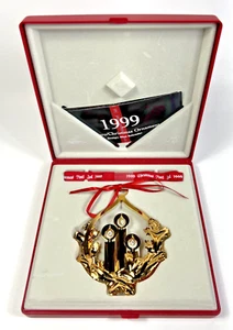 1999 Christmas Mobile Candles 24 Carat Gold Plated GEORG JENSEN W/ Box Denmark - Picture 1 of 14