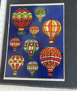 Vintage 80s Stickers Hallmark Razzle Dazzle Seals Hot Air Balloons One Sheet - Picture 1 of 6