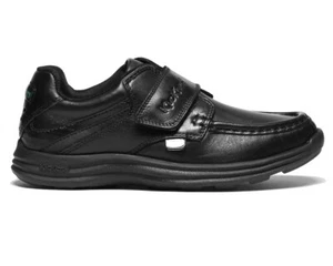 Kickers Reasan Strap Leather YM 112870 Boys School Shoes Black - Picture 1 of 20