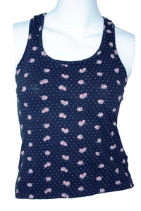 H&M Racer Back SPORT Top FITTED Shirt FLORAL Dotted ( XS ) - Picture 1 of 2