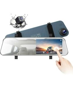 TOGUARD Backup Camera 5" LCD Mirror Dash Cam Rear View Mirror Camera Thin 1080P