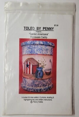 Toled By Penny Presents Garden Americana Stoneware Caddy Pattern - Image 1 of 2