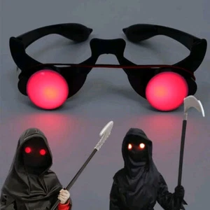 Red Eye Glasses Led Light-Up Glasses Halloween Party Props Horror Cosplay Gift - Picture 1 of 11
