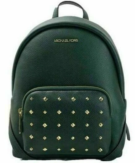 Michael Kors Erin Medium Studded Pebbled Leather Backpack - Racing Green