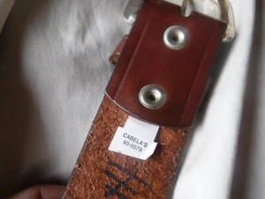 Cabelas Mens Brown Leather Belt Mens Size 50 Pre Owned - Picture 1 of 4