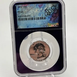 1962 SILVER WASHINGTON QUARTER NGC PF67 SEE PICS (GREAT EYE APPEAL!!!!) - Picture 1 of 4