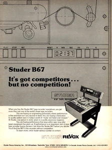 vintage anni 70 STUDER REVOX B67 REGISTRATORE A NASTRO STAMPA RIVISTA ANNUNCIO Mulinello aperto a mulinello pinup - Foto 1 di 1