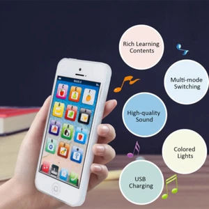 Boy & Girl Iphone Toy Mobile Phone English Educational Gift for Kids Children - Picture 1 of 13