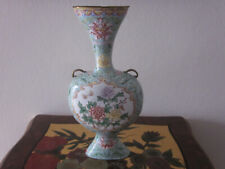 Cloisonné Vase - florales Dekor und Vogelmotiv - 30x15x6,5 cm