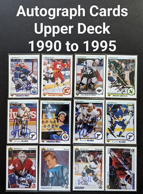 Tarjetas de hockey autografiadas... cubierta superior... Fundas 1990 a 1995... U-Pick Foto 1 de 2