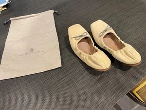 Brunello Cucinelli Womens Suede Beige Ballet/Flat Shoes original price $995.00 - Picture 1 of 4