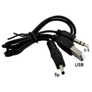USB2.0 Charging Cord to Mini USB Male 3.5mm Jack Plug Audio Bluetooth Cable MM - Zdjęcie 1 z 6