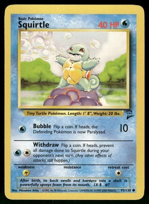 2000 Lightly Played Pokemon Squirtle 93/130 Base Set 2 - Image 1 of 3