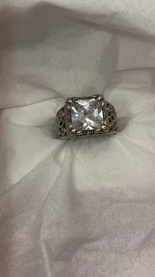 Silpada Sterling Silver Uptown Ring Large CZ Size 6 Retired - Image 1 of 3