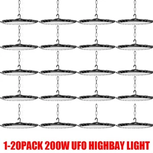 UFO LED High Bay Light 200W Industrial Warehouse Factory Workshop Light w/Chain - Picture 1 of 12