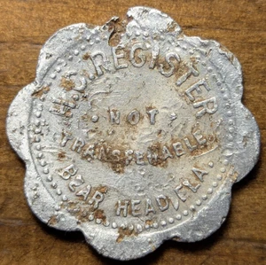 Bear Head, Florida FL H. C. Register Turpentine Lumber Naval Store Trade Token - Imagen 1 de 7