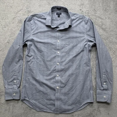 Camisa J Crew Para Hombre Grande Azul Gris Cuadros Botones Flexible Sin Arrugas Thompson Foto 1 de 4