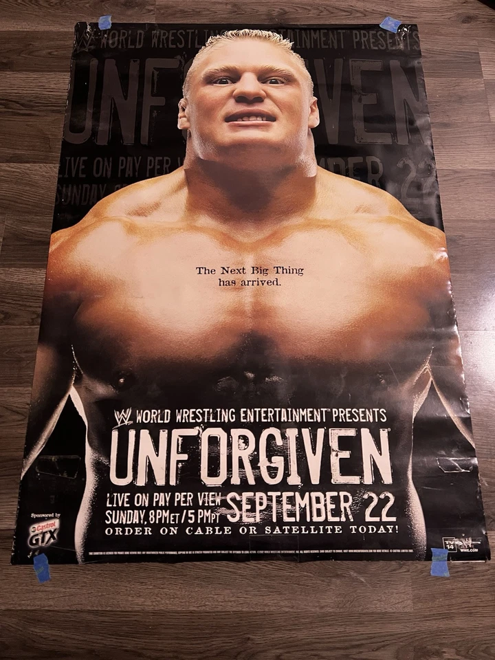 WWE 2002 UNDERGIVEN APROX 26" X 39" PROMOCIÓN PÓSTER DOBLADO LESNAR VS UNDERTAKER Foto 1 de 1