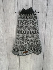 Eddie Bauer Dog Coat XL Gray Sweater Fair Isle Fleece Lined Nordic Jacket Cozy - Picture 1 of 9