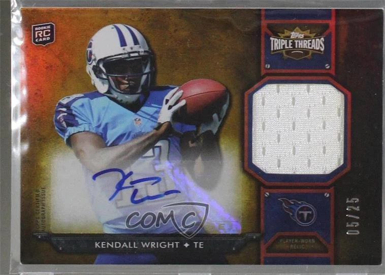 2012 Topps Triple Threads Rookie Relics Gold /25 Kendall Wright Auto RC - Image 1 of 2