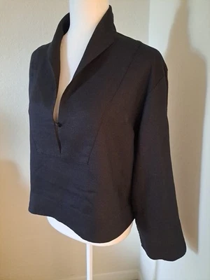 Top Popover de Lino Banana Republic Negro Talla S Excelente Estado Foto 1 de 4