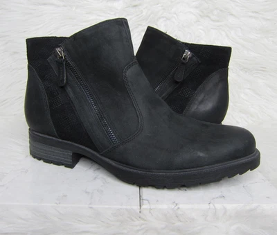 Botas al tobillo Earth Jordan negras de cuero nobuck con cremallera para mujer talla 11 D (anchas) Foto 1 de 4