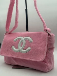 Chanel Precision VIP Novelty Fuzzy Logo Crossbody/Shoulder Bag In Pink - Picture 1 of 9