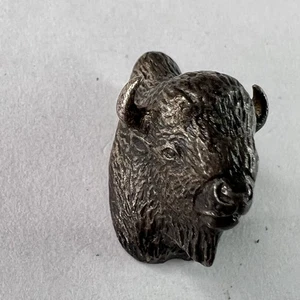 Sid Bell Tully NY Buffalo Head Trophy Metal Vintage Pin Hat Lapel Pin Tie Tac - Picture 1 of 4