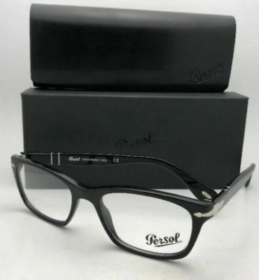 Новые очки для чтения Persol 👓 3012-V 95 54-18 в блестящей черной и серебряной оправе для чтения - Изображение 1 из 4
