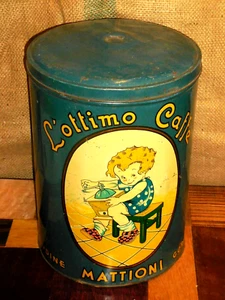 Original  1920s Italian Litho tin,Big size adv. for Mattioni Best Coffee,Udine - Picture 1 of 7