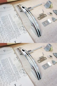 2 NOS National Lock Cabinet Catch Pulls N61-308 Chrome w/ WHITE Lines, Deco/VNTG - Picture 1 of 3