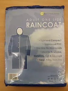 Durable PVC Raincoat Rain Poncho with Hood & Sleeves Unisex Festival Camping - Picture 1 of 2
