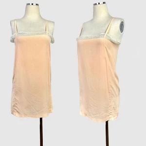 Vintage VTG lingerie slip dress 1920s silk slipdress nightgown - Picture 1 of 9