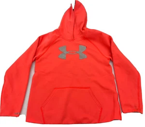 Girls Youth Small Neon Coral Under Armour Sweatshirt - Picture 1 of 2