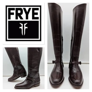 Damen Leder Stiefel Frye Phillip Tall Reiten Braun Leder 77574 9M - Bild 1 von 16