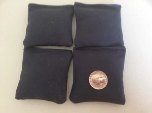 4 Navy mini cornhole, bean bags, 3" X 3" made with duck canvas double stitched - Picture 1 of 1