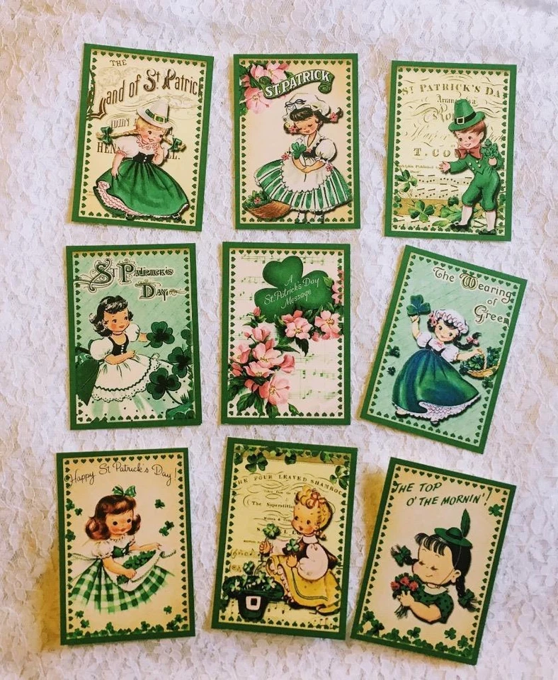 Set of 9 Cards~St. Patrick's Day~Pocket Pen Pal Cards only~No Protector~#62N - Image 1 of 1