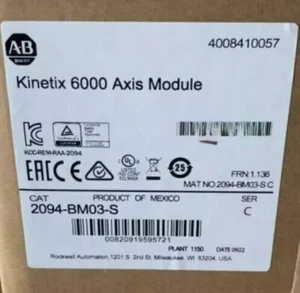 New Sealed Allen Bradley 2094-BM03-S / C Servo Drive Kinetix 6000 Axis Module - Imagen 1 de 4