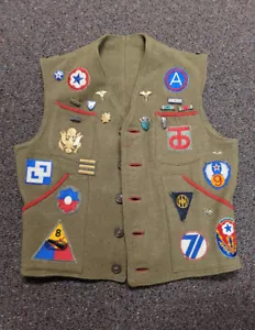 Chaleco parche/alfiler vintage de enfermera militar de Estados Unidos raro en teatro hecho ¡Bonito! - Imagen 1 de 10