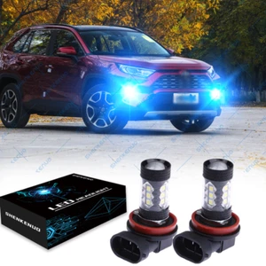 NEW LED Fog Light/DRL Bulbs 8000K ICE BLUE For Toyota RAV4 2006 - 2012 - Picture 1 of 12