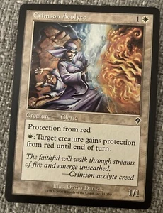 MTG Invasion #11 Crimson Acolyte Common - Picture 1 of 2