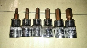 3/8" dr CRV-MO socket Allen Hex Bit 3mm 4mm 5mm 6mm 7mm 8mm 9mm 10mmm 12mm INCH - Picture 1 of 1