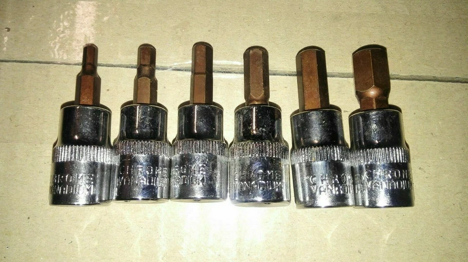 3/8" dr CRV-MO socket Allen Hex Bit 3mm 4mm 5mm 6mm 7mm 8mm 9mm 10mmm 12mm INCH - image 1 of 1